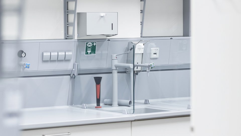 Sinks are essential lab furniture